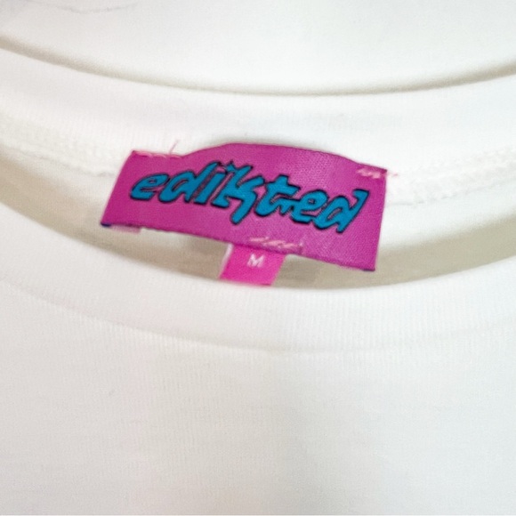 EDIKTED MAGIC 8 T-SHIRT WHITE SHORT SLEEVES GRAPHIC SZ MEDIUM - Picture 3 of 5